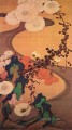 岩のある小川の菊 1760年 伊藤若冲 日本